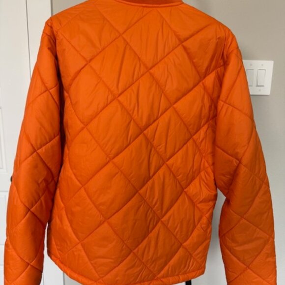 Orange Quilted Bomber Jacket - Picture 4 of 4
